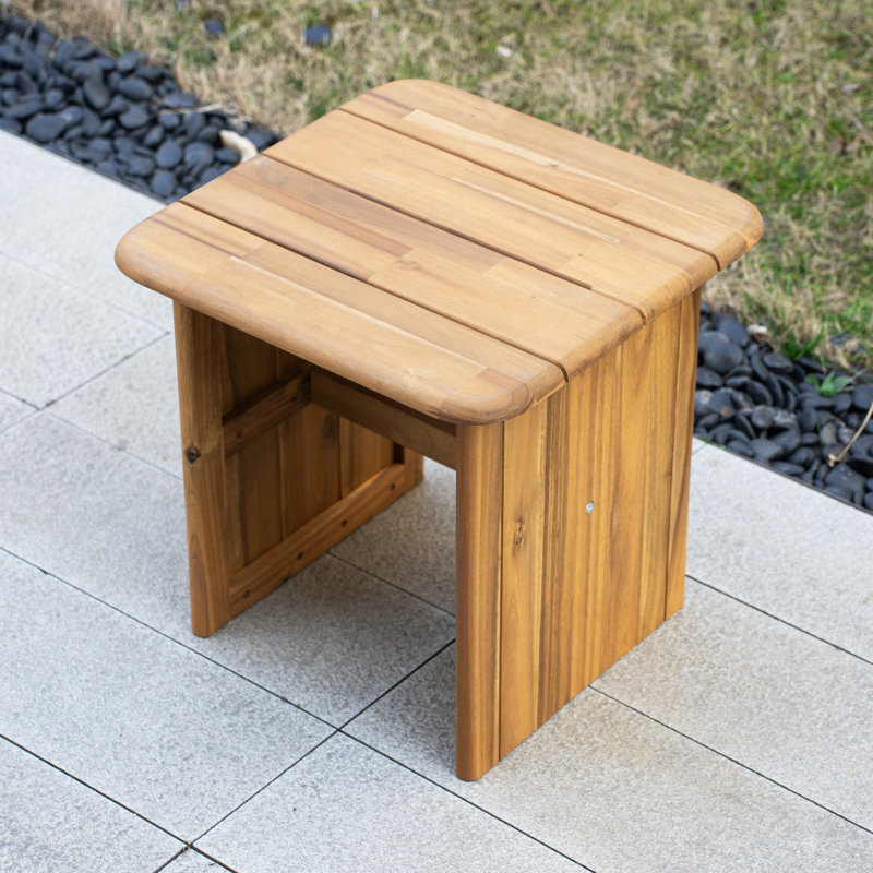 Table d'appoint carrée en bois d'acacia Brewsty