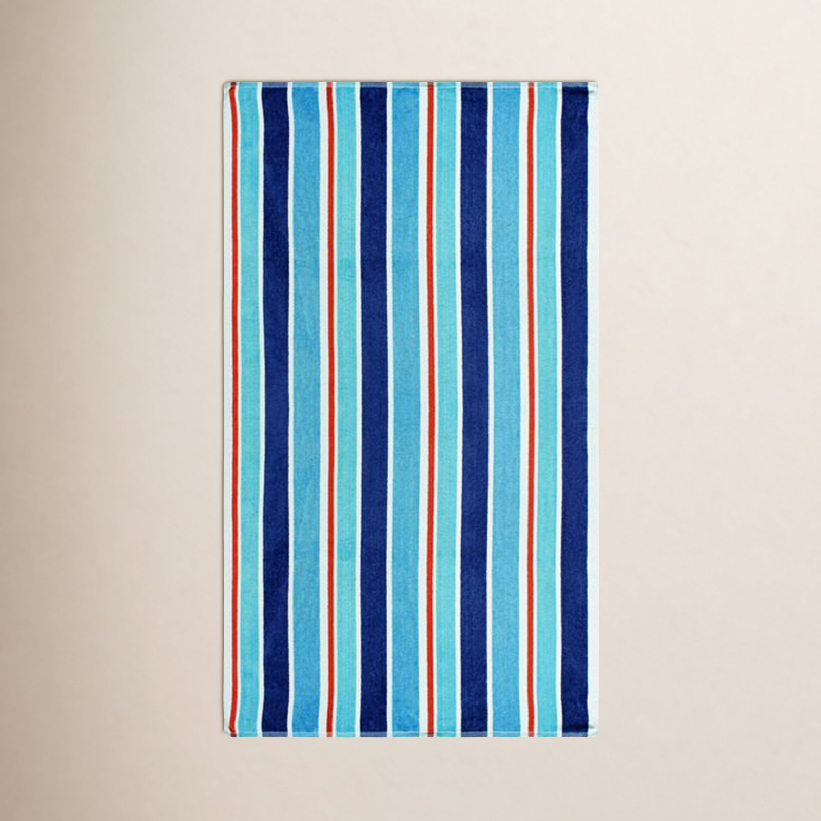 Makenna Striped Cotton Beach Towel, Blue/Red
