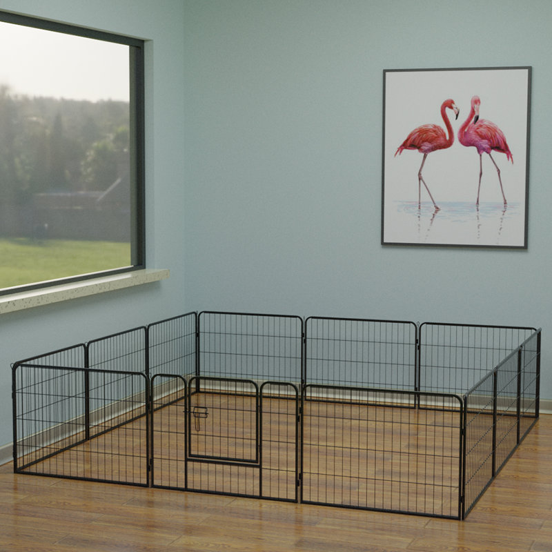 Parc pour chien 12 panneaux 31,5 po x 23,6 po noir