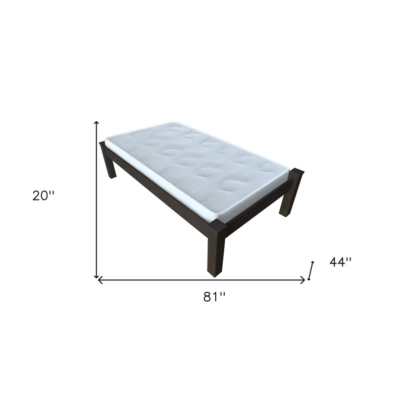 Dark Brown Solid Wood Twin Bed Frame