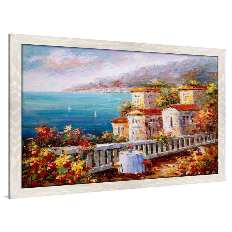 «Colorful Sea II», reproduction encadrée, H 21,5 po x l 27,5 po x P 0,75 po, Cadre crème délavé