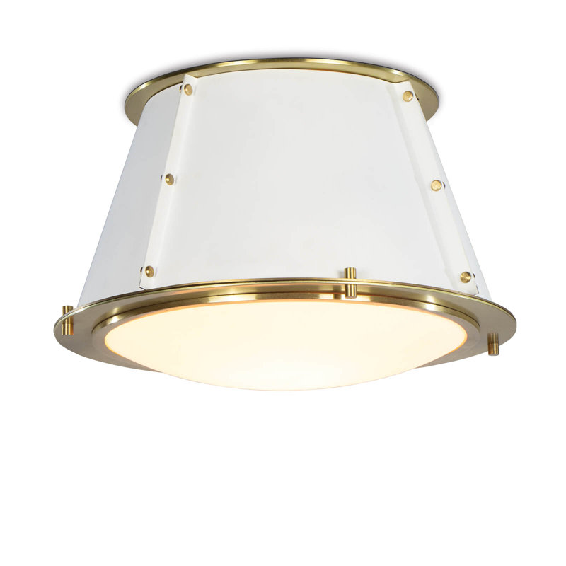 Steel Flush Mount, White