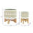 Stoneware Planter with Stand - Modern Ceramic Pot with Raised Detailing, Durable Base, Stylish Decorative Accent for Indoor and Outdoor Plants-1265929654-1265929650