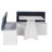 Chesterle 3PC White Blue Square Nook Set