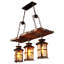 Lustre rustique en bois et métal à 3 lumières Ammber