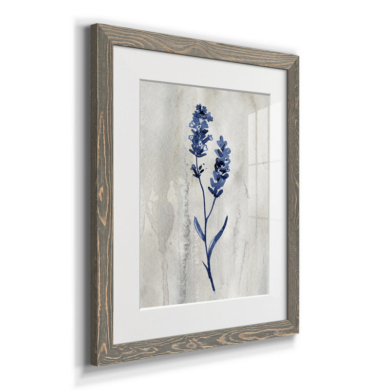 Indigo botanique II - impression, gris, H 20 po x l 17 po x P 1,5 po