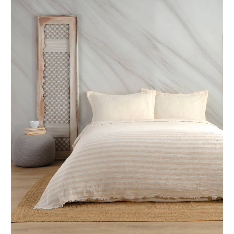 Couvre-lit Kafthan, Beige rayé