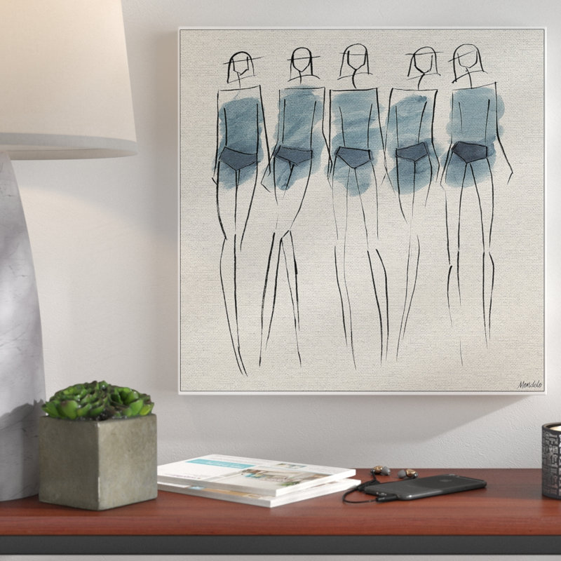 Shaded Blue II - Painting on Canvas, 122cm H x 122cm W , Floater Frame