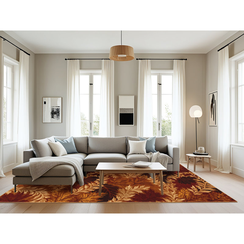 Tapis brun lavable à la machine, Rectangle 8 pi x 10 pi