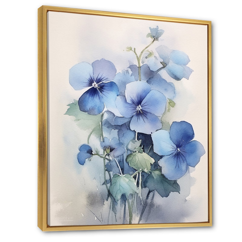 " Violets Dreamer I ", Gold Floater Framed, 32" H x 24" W x 1" D