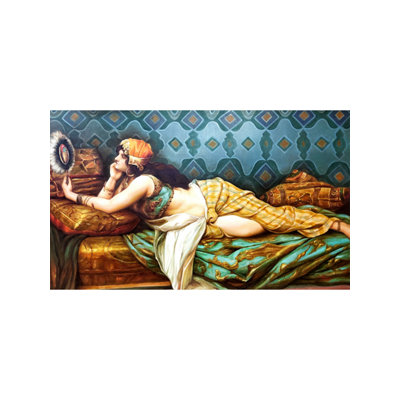 Grand lit européen sur le lit | Huile sur toile | Par Jai Prakash Verma
