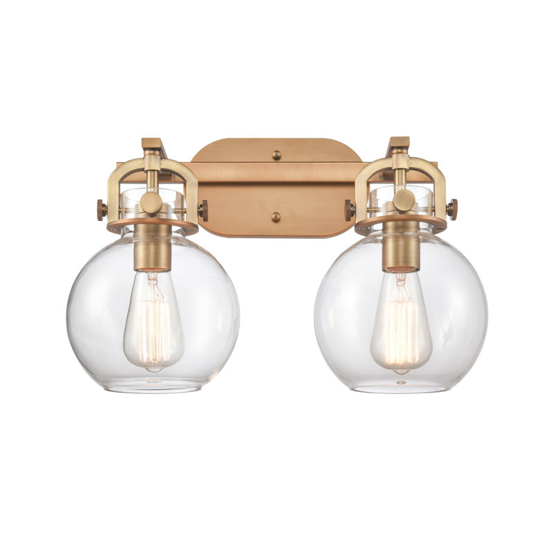 Éclairage pour meuble-lavabo à 2 lumières 17 po Shauna, Incandescente, Nickel satiné brossé