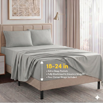 18-24" Extra Deep Pocket Ultra Soft Microfiber Solid Sheet Set