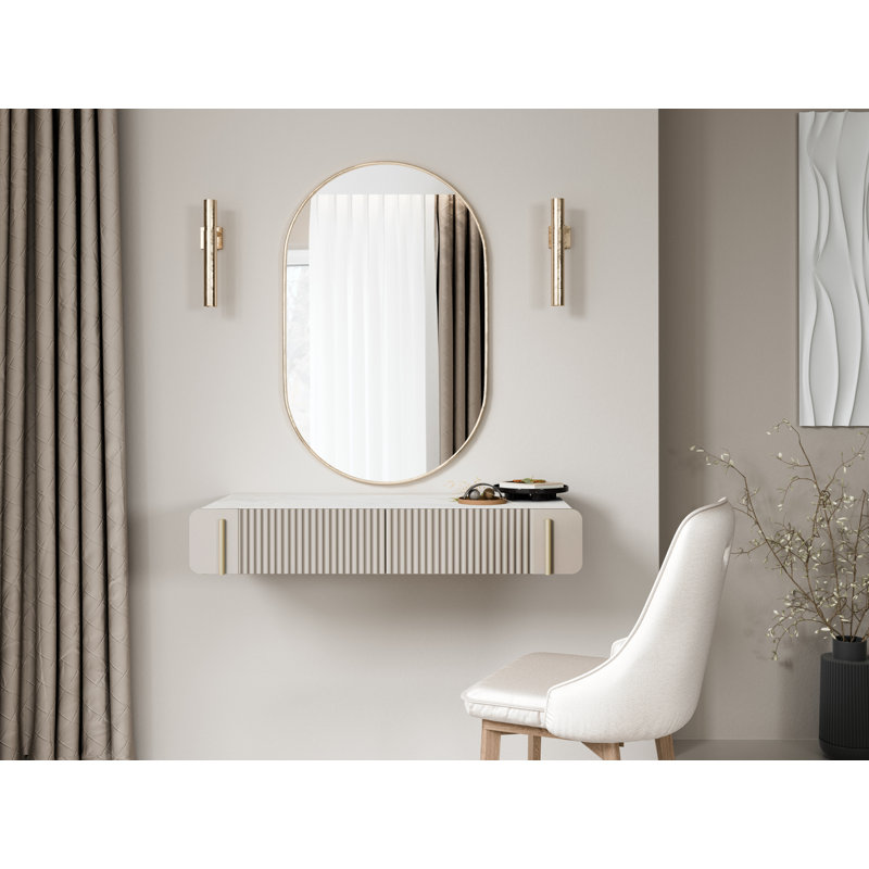 Corbit Dressing Table, Cashmere/Gold