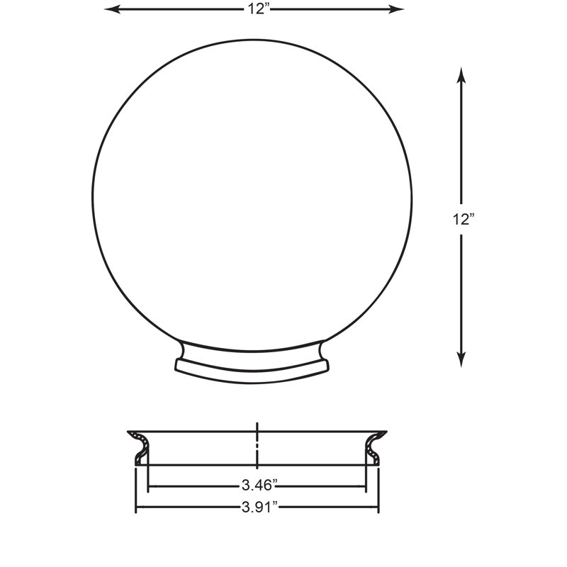 Solus 12" Diameter Acrylic Globe with Fitter Neck - No Fixture Included, Smoke
