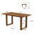 Farmhouse 63" Solid Wood Bar Table, Rectangular Counter Height Table with Open U-Shape Legs