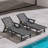 HDPE Outdoor Chaise Lounge, 5‑Position Adjustable Recliner with Rolling Wheels & Built‑In Cup Holder, Weather Resistant for Patio, Pool, Garden & Backyard-2108403213-2096513491