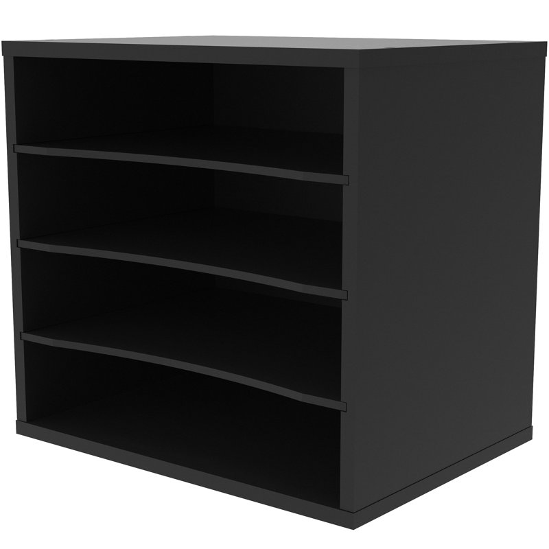 Reagan 4 Tier Paper and File Organizer with Removable Shelve, Black