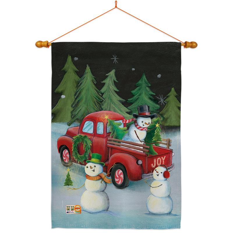 Double Sided 40'' H x 28'' W Polyester Christmas Flag Set
