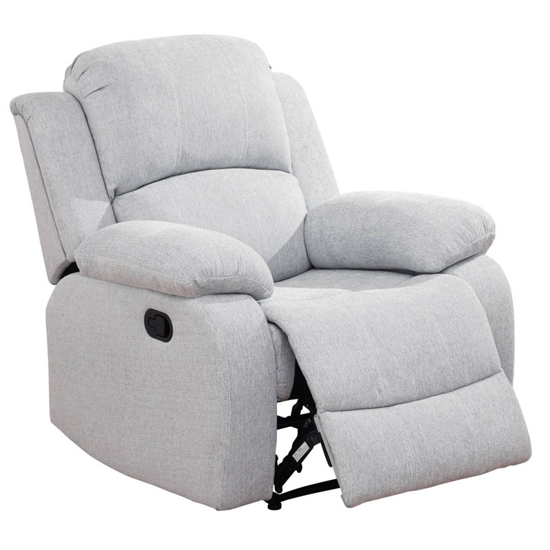 Fauteuil inclinable manuel rembourré de 35 po de largeur, Gris clair