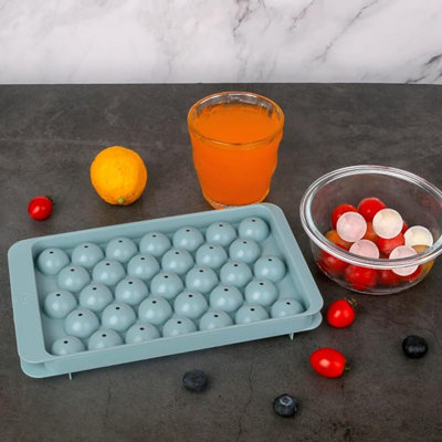 Plateaux à glaçons avec couvercles pour congélateur, plateau à glaçons à 33 sphères avec dégagement facile pour café glacé ou boissons glacées, moule à glaçons avec couvercles pour glaçons réutilisables pour seau à glace