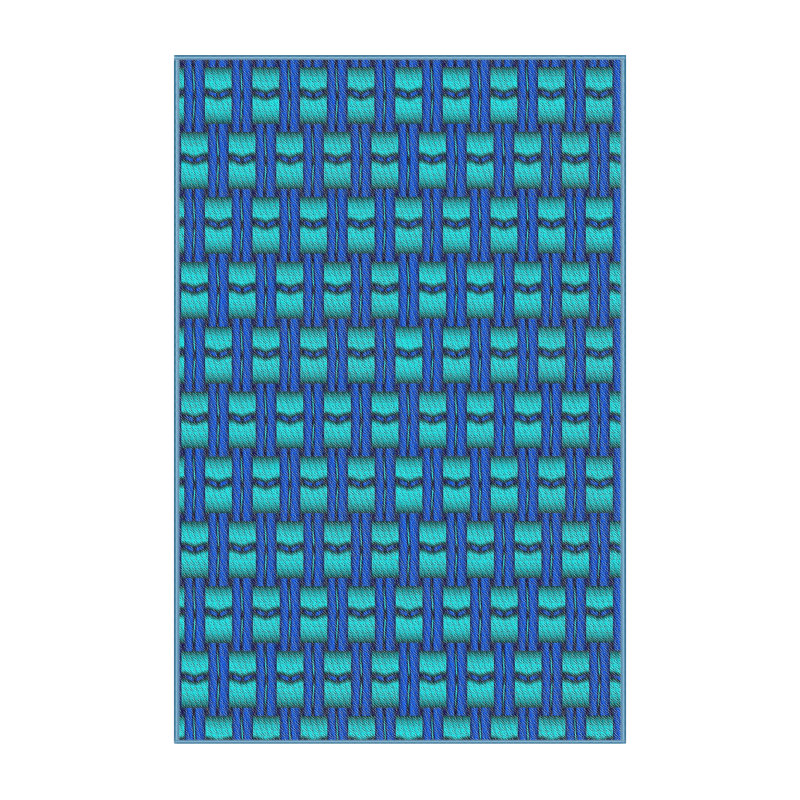 Tapis bleu tissé à la machine, Rectangle 2 pi x 3 pi