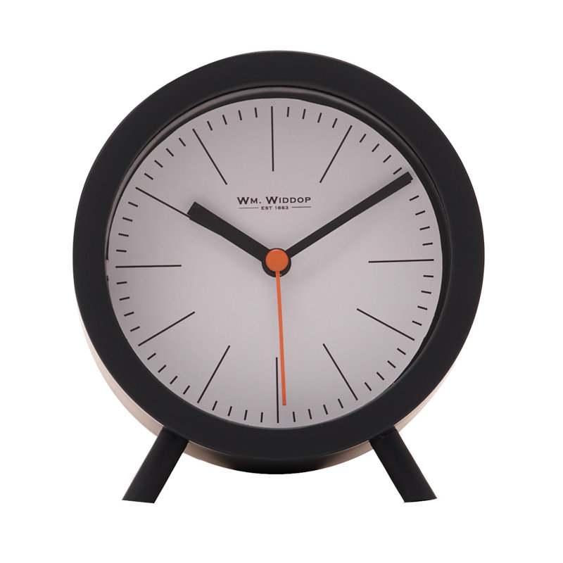 Analogue Quartz Movement / Crystal Alarm Tabletop Clock, Black