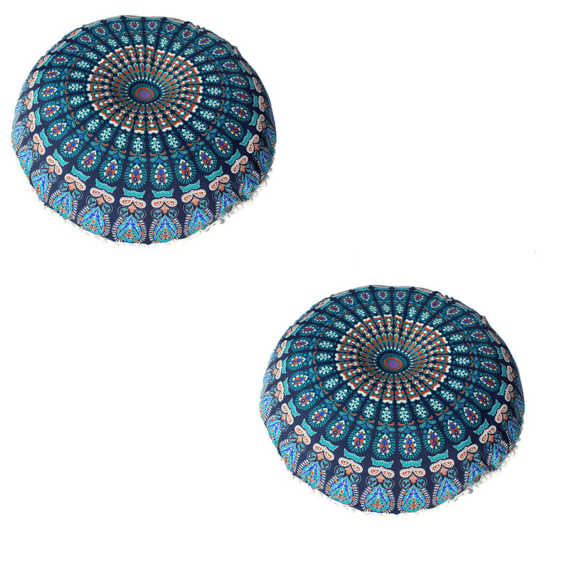 Housse de coussin Floral, Bleu