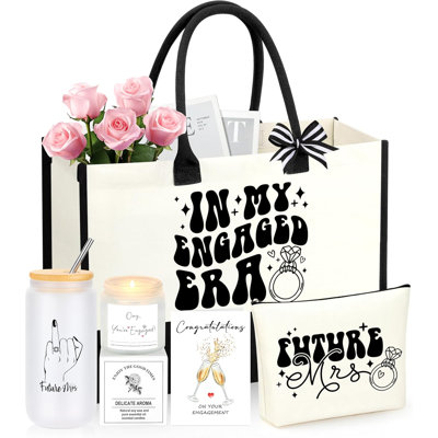 Tasse en verre pour le futur, cadeau de fiançailles pour sa fiancée, cadeau de fête de mariage pour les dames nouvellement fiancées
