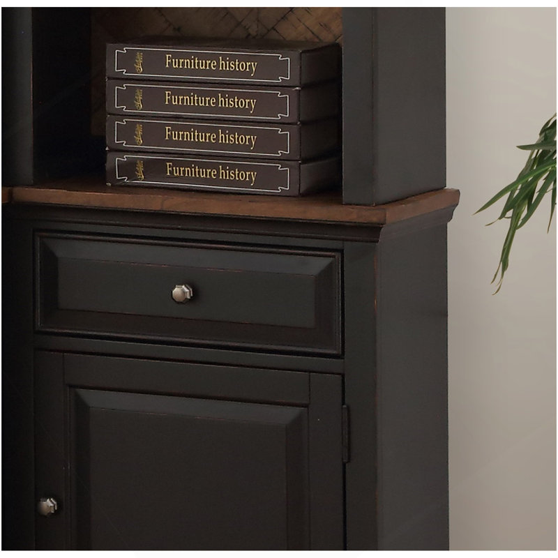 Right Pier Cabinet, No Assembly Required, Heirloom Black Finish