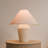 18" Tan Ceramic Table Lamp with Linen Shade