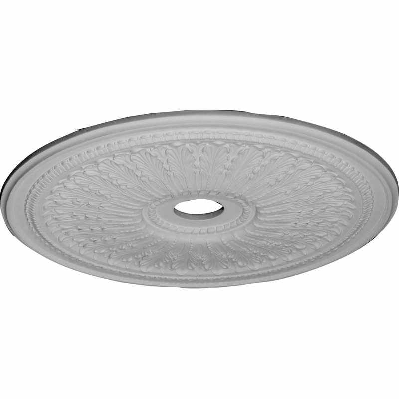 Endurathane Oakleaf Ceiling Medallion, 29 1/8"OD x 3 5/8"ID x 1"P (Fits Canopies up to 6 1/4"), Primed
