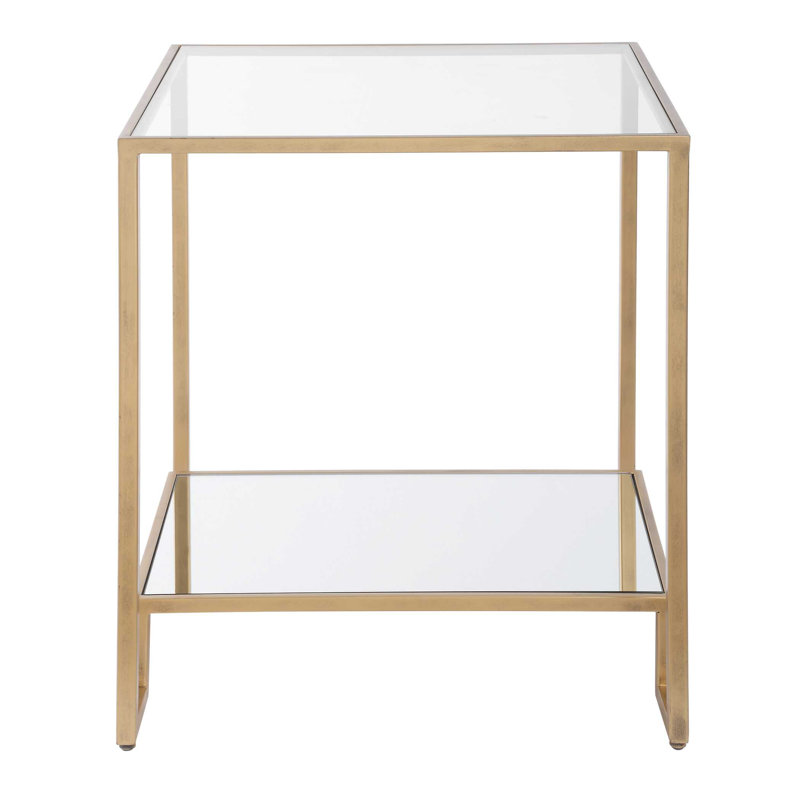 Abstract End Table with Storage