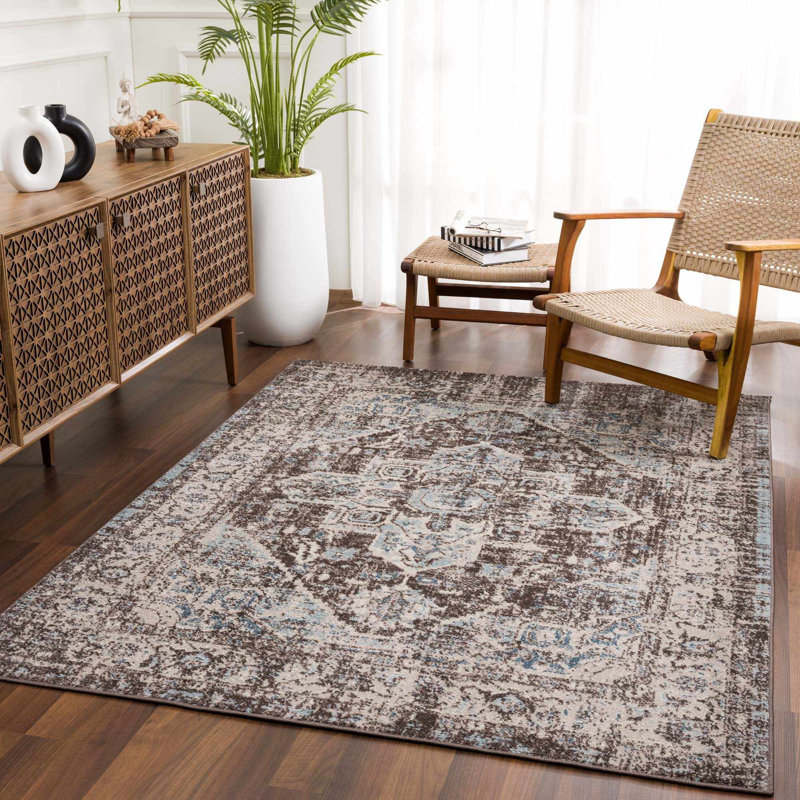 Oriental Indoor Rug, Rectangle 6'7" x 9'
