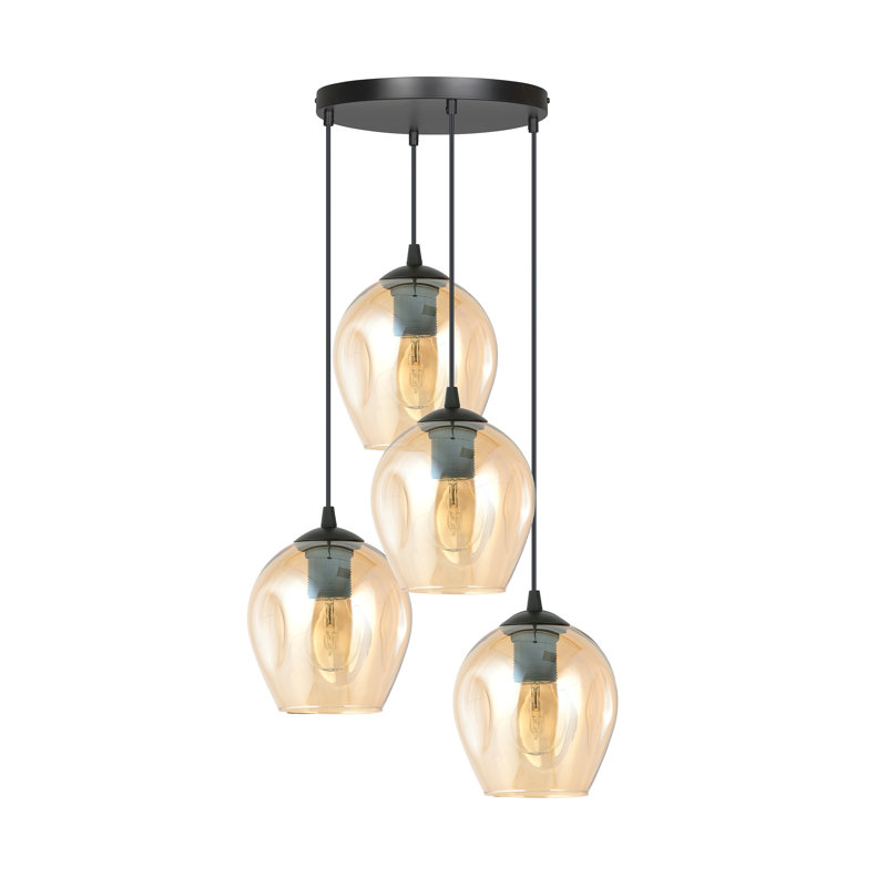 Cadi-Grace 4 - Light Black Cluster Pendant, Amber