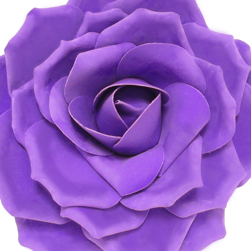 Grande tige rose en mousse, Blanc crème, H 20 po x l 20 po x 7,5 po