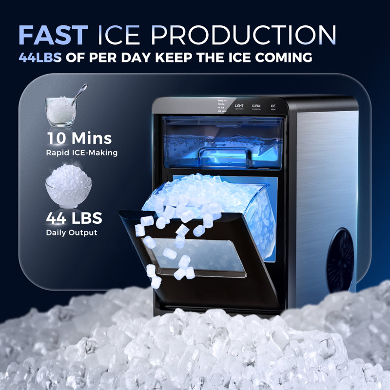 Simzlife 44 Lbs. Daily Nugget Ice Maker Countertop