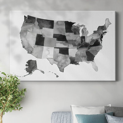 «USA in Watercolor II», toile tendue avec châssis