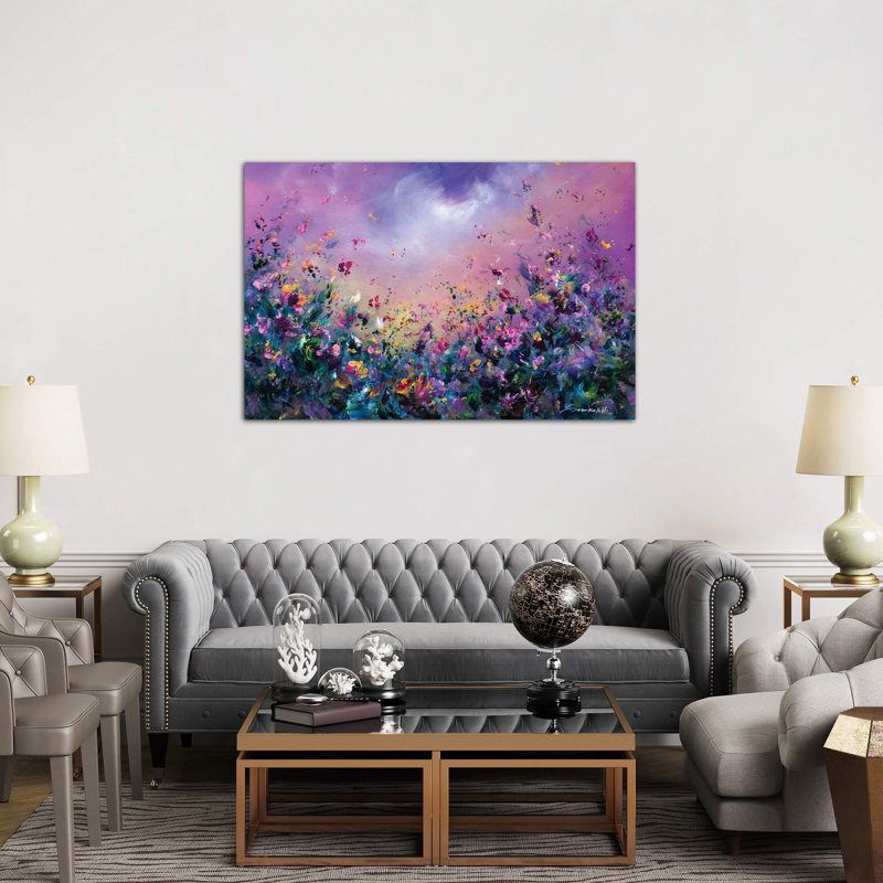 Rainbow Meadow by Jaanika Talts - Wrapped Canvas Painting, 66.04 cm H x 45.72 cm W x 1.91 cm D