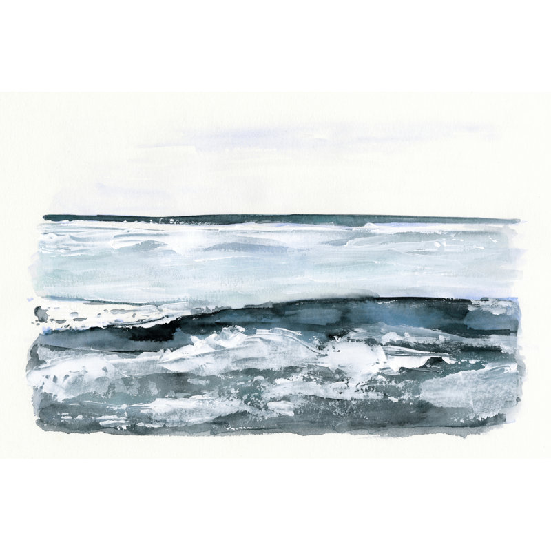 Choppy Surf I by Victoria Barnes - Painting on Canvas, Black Floater Framed, 61cm H x 91cm W