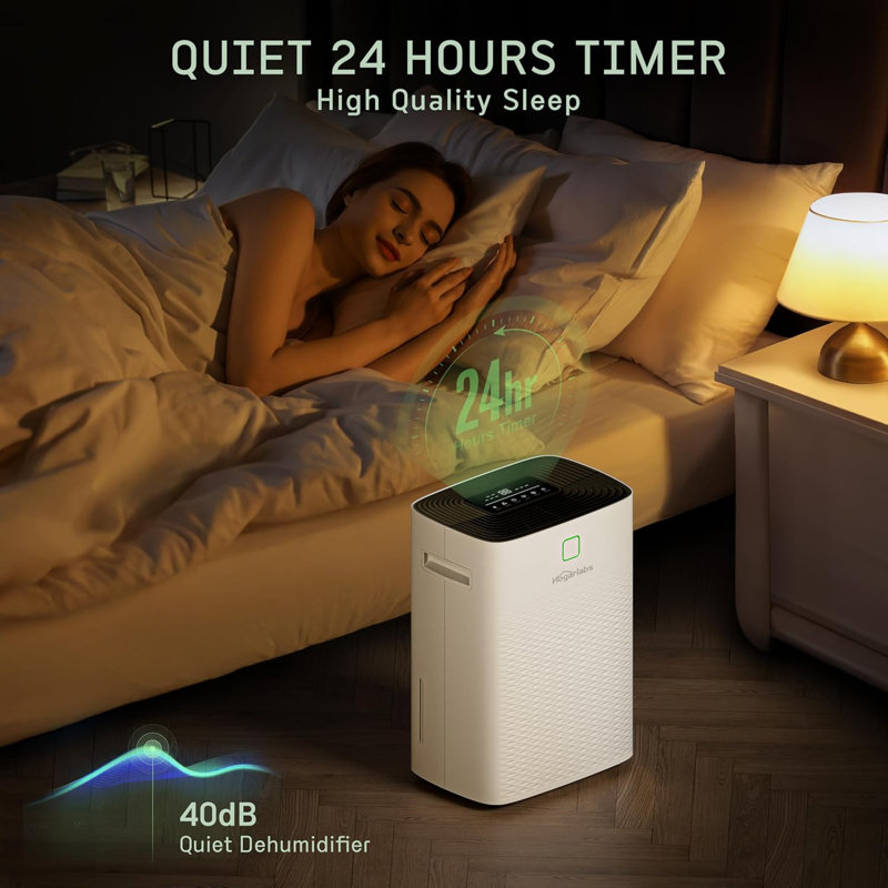 Déshumidificateur Energy Star de 100 pintes, jusqu'à 6000 pieds cubes, réservoir d'eau de 1,32 L, arrêt automatique sans souci