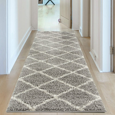 Myshaggy Collection Rugs Diamond Design in Grey