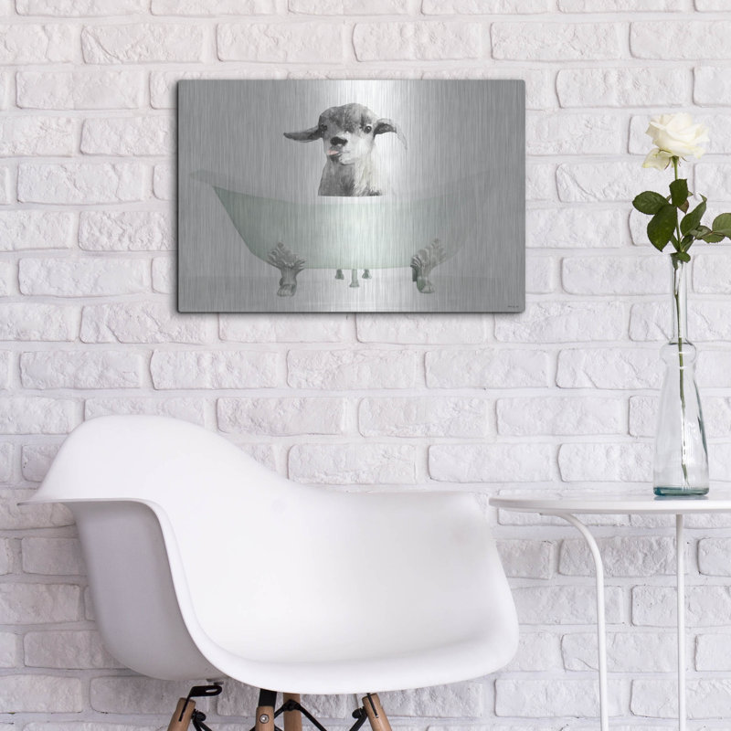 «Vintage Tub With Goat» par Stellar Design Studio, H 16 po x l 24 po