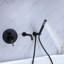 Robinet de baignoire et de douche noir mat à 2 poignées - Fabrication en laiton, équilibré, résistant à la rouille, douche à main, GPM, nickel, avec vis de fixation à fixation murale pour laiton massif