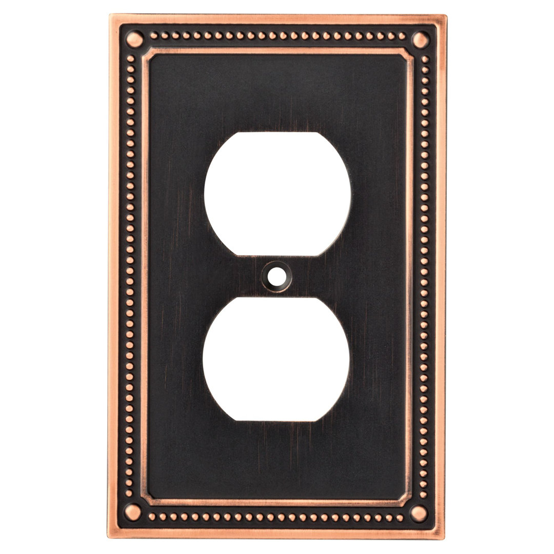 Classic Beaded 1-Gang Duplex Outlet Wall Plate (Set of 3) Franklin Brass 