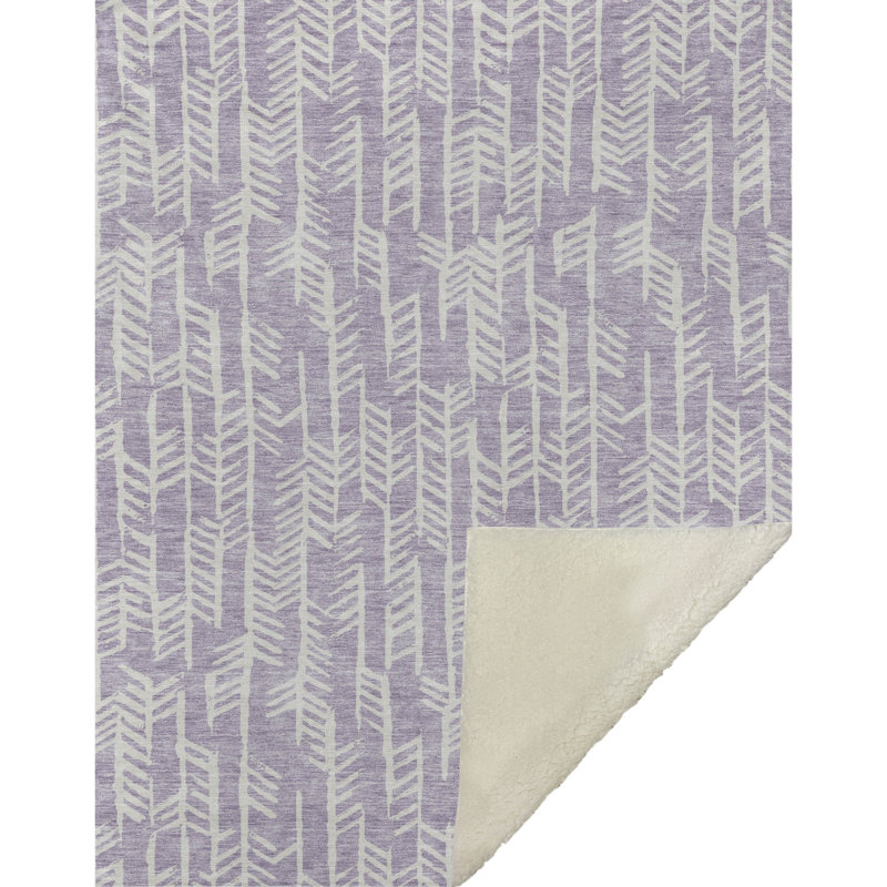 Jeté Sherpa ASB906, Chevrons, Lavande