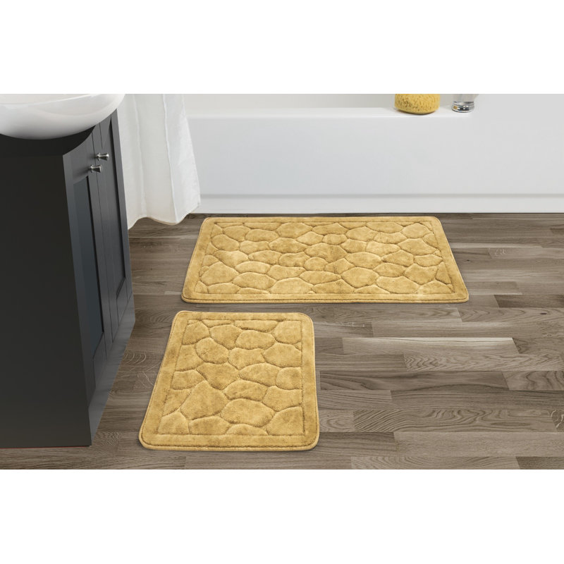 Ensemble de 2 tapis de bain Millgrove, Moutarde