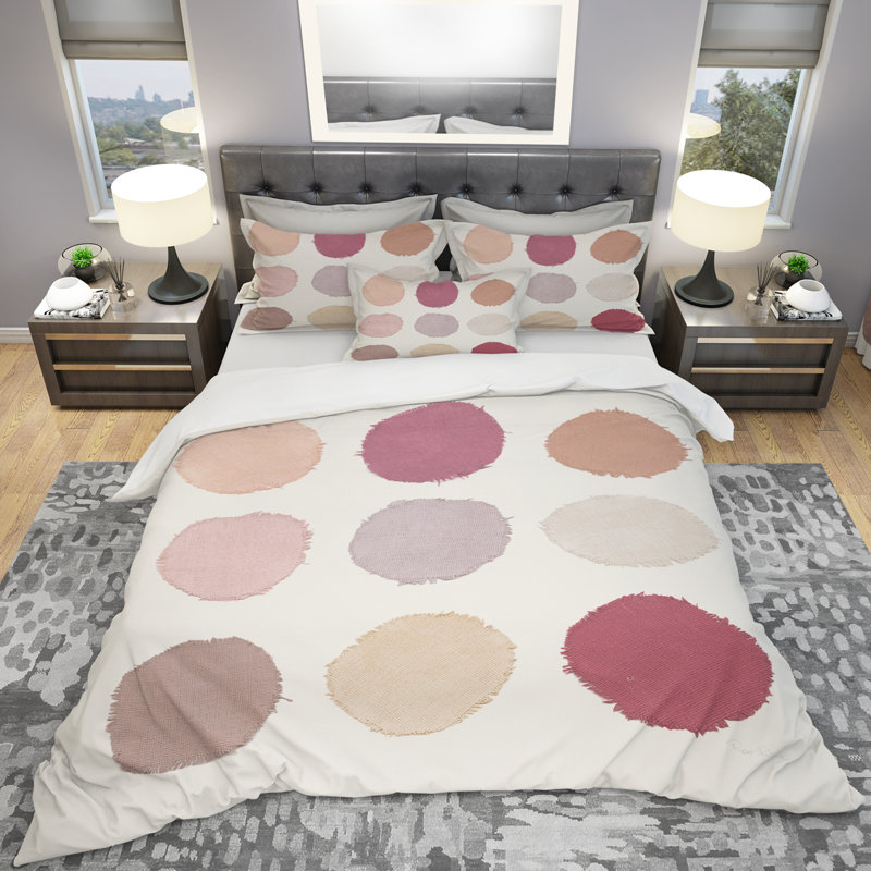 Ensemble de housse de couette circle designs unique, Housse de couette très grand + 2 taies décoratives