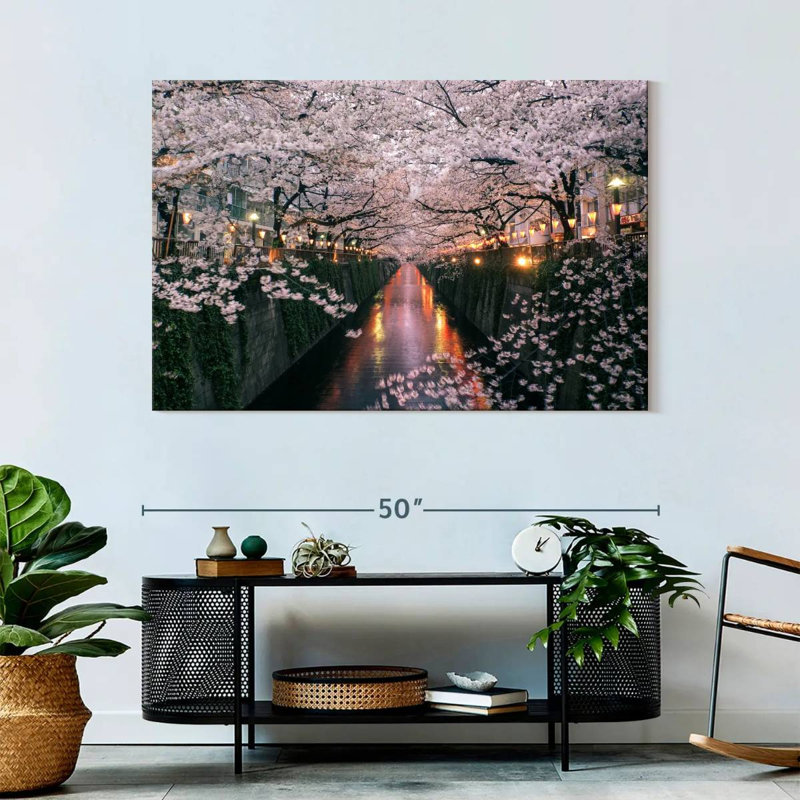 Ravi Meguro River Cherry Blossom, 32" H x 48" W