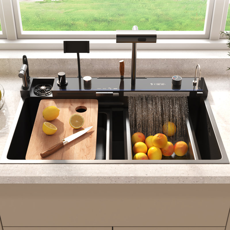 29.4"W X 18.5"D  X 9.7"H Multifunctional Kitchen Sink